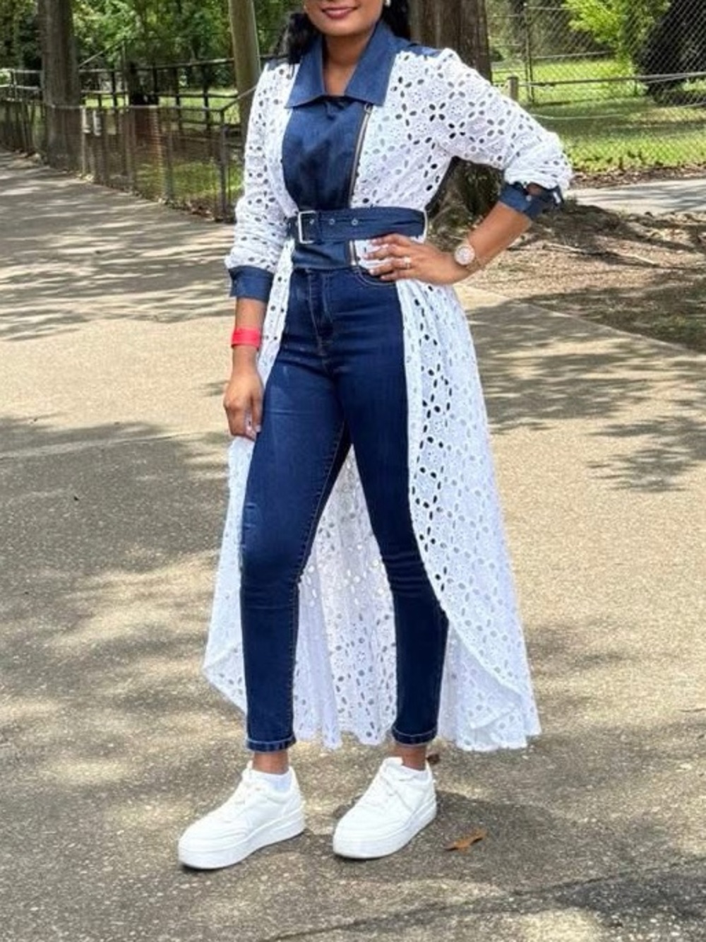 Women’s High-Waist Dark Blue Skinny Jeans